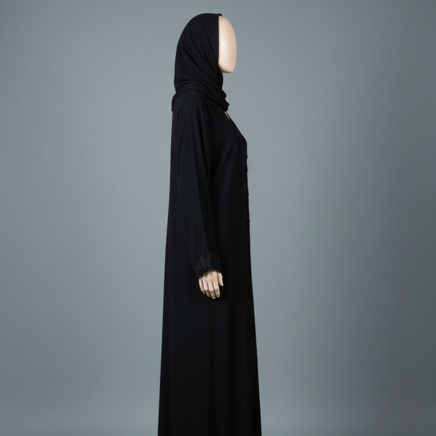 Rayana Leaf Abaya - Nida Fabric