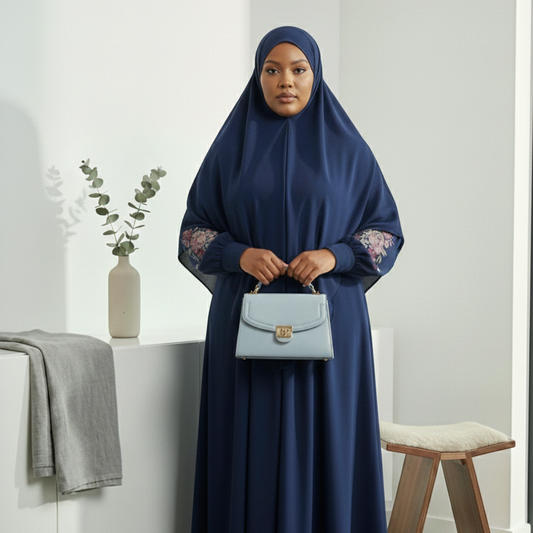 Abaya & Khimar Set — Navy Blue
