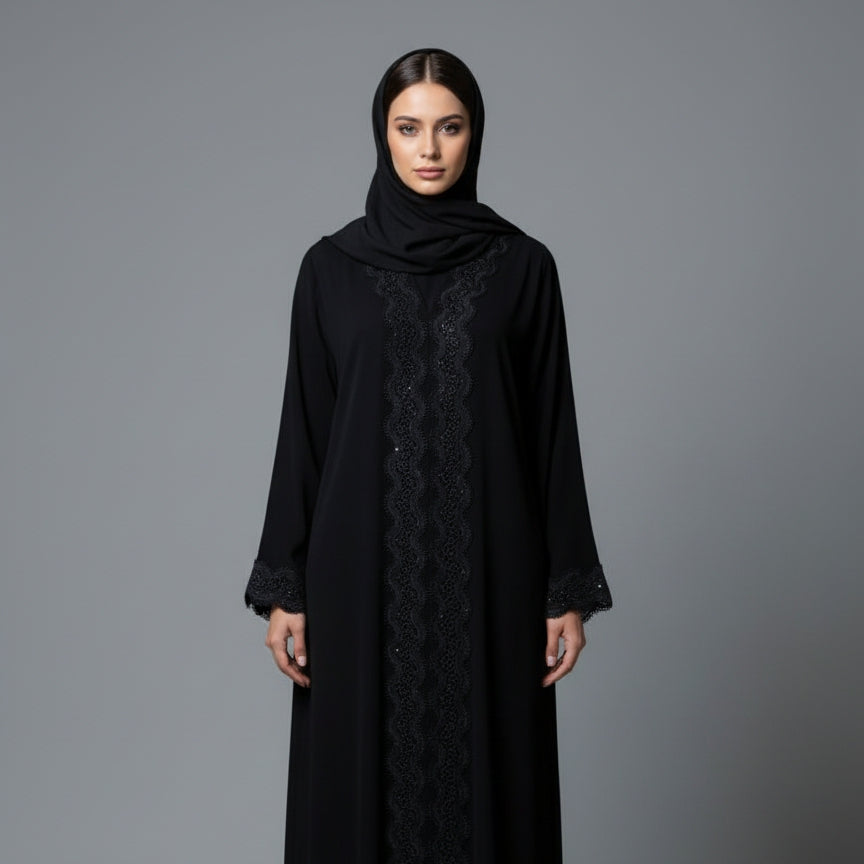Nawal Abaya - Nida + Chantilly Lace