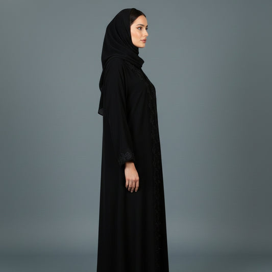 Rayana Leaf Abaya - Nida Fabric