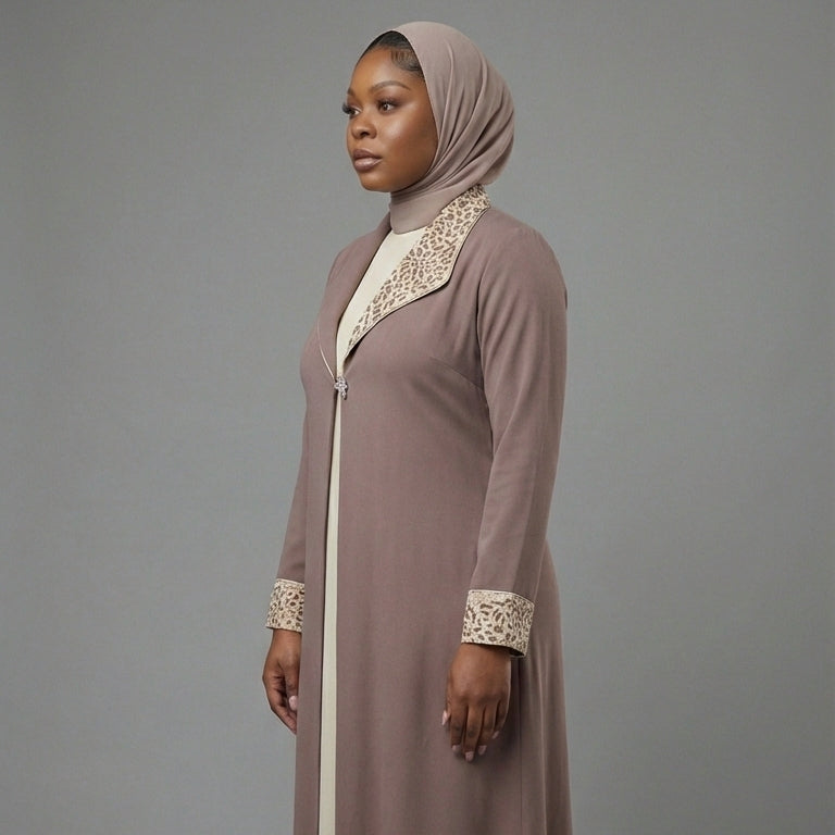 Safa Executive Dress — Brown & Cream